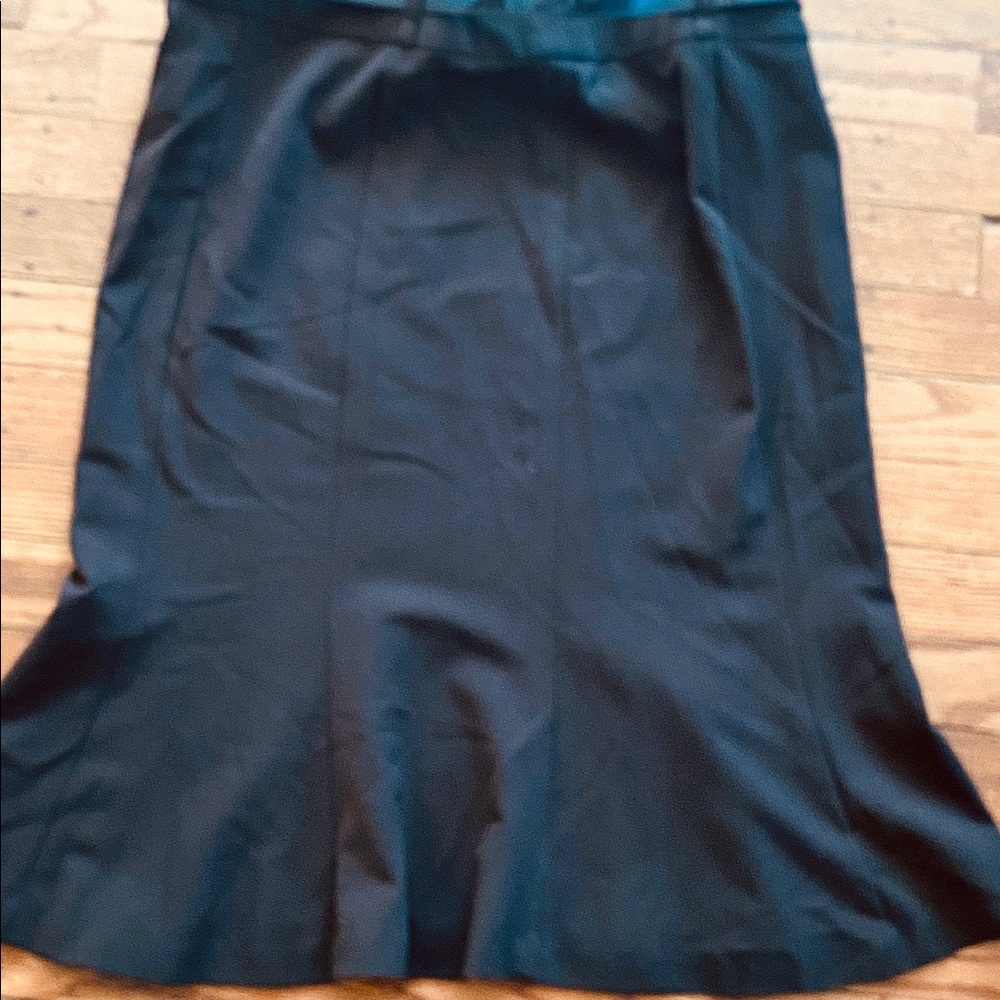 Belted tulip skirt in chocolate brown